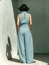 Elegant Sleeveless Wide-Leg Pants Set for Women Top And Wide-Leg Pants Set