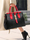 Crocodile Pattern Commuter Handbag