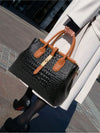 Crocodile Pattern Commuter Handbag