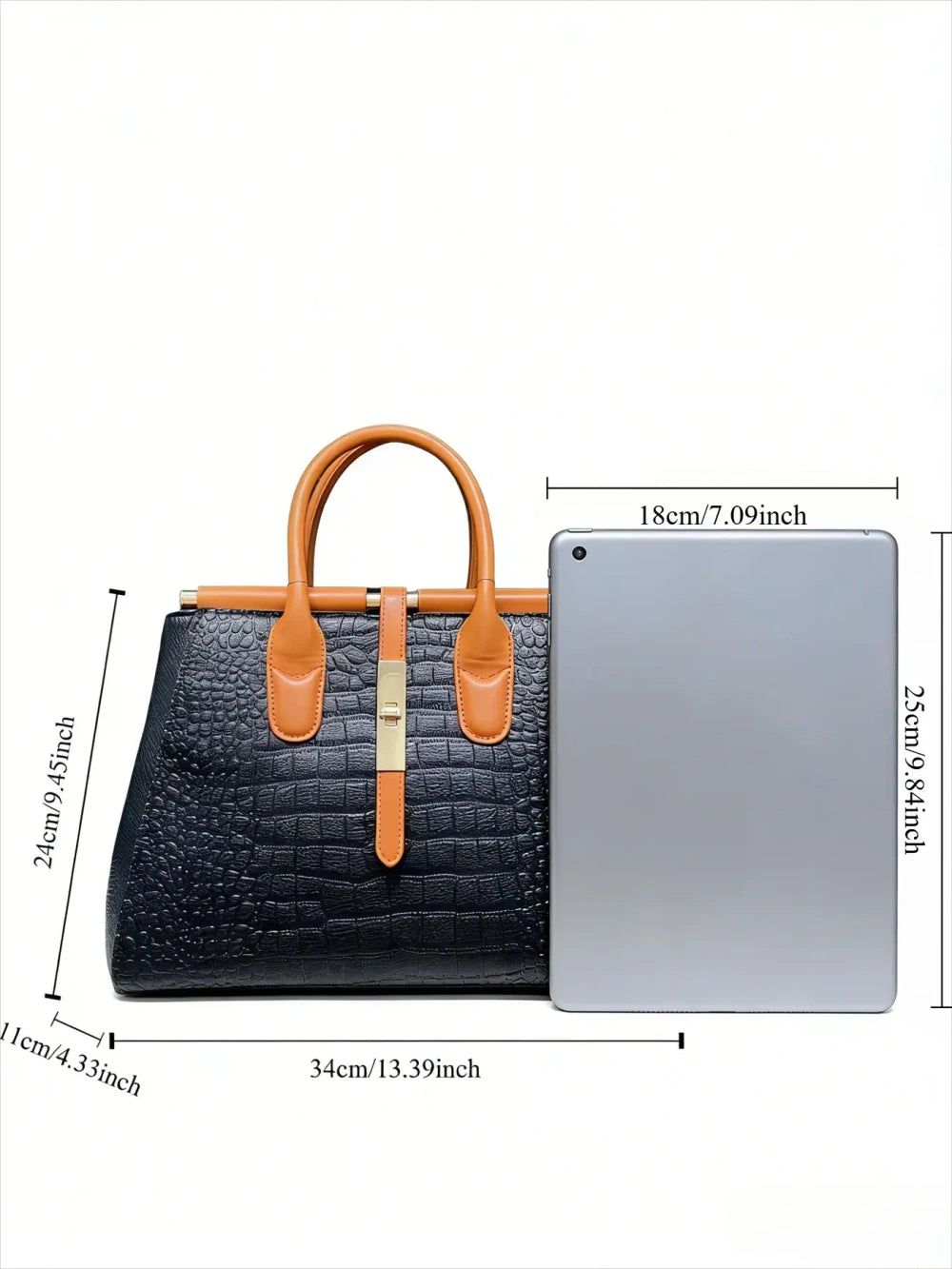 Crocodile Pattern Commuter Handbag