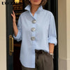 Oversized Collared Polyester Blouse