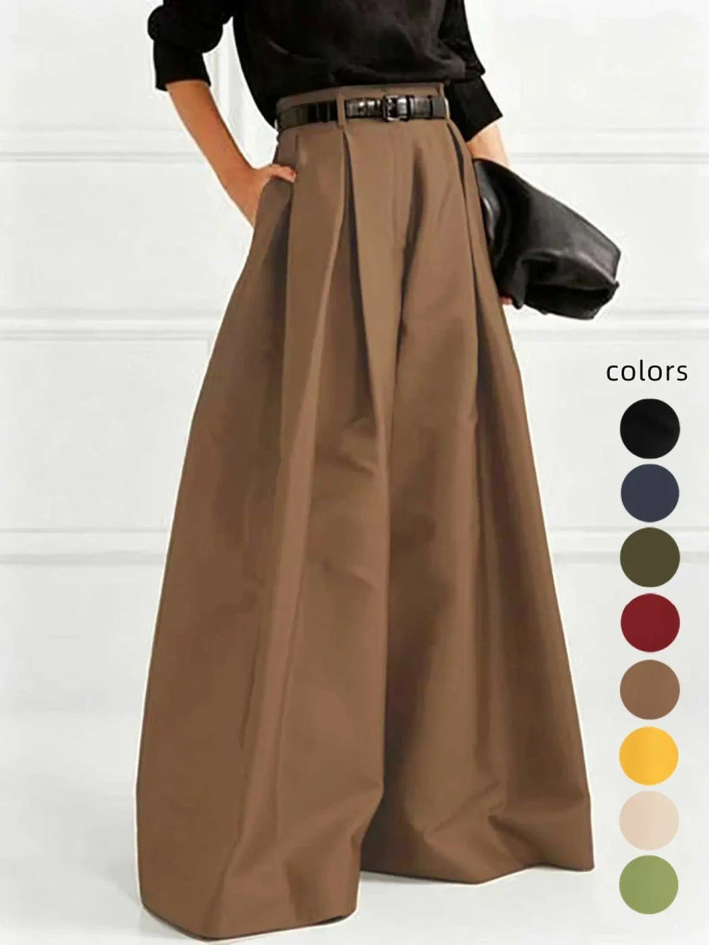 High Waist Wide Leg Trousers
