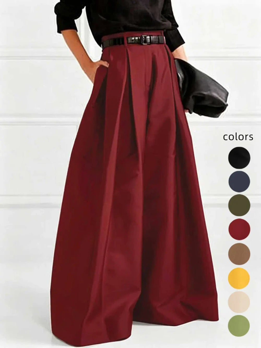 High Waist Wide Leg Trousers