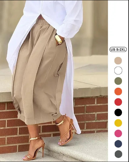 Cotton Basic Baggy Pants